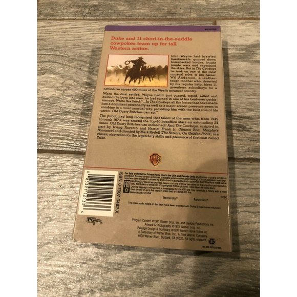 John Wayne‎ & The Cowboys 1971 VHS Video Tape Cowboy Western movie New Sealed - Picture 3 of 4